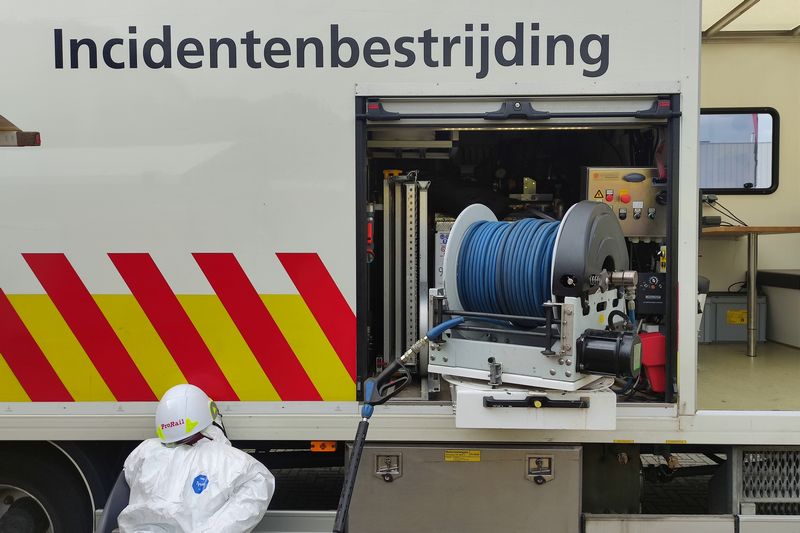 Incidentenbestrijders van ProRail op de brandweerdag in Purmerend